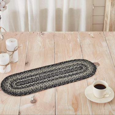 Sawyer Mill Black White Jute Oval Runner 8x24 - The Fox Decor